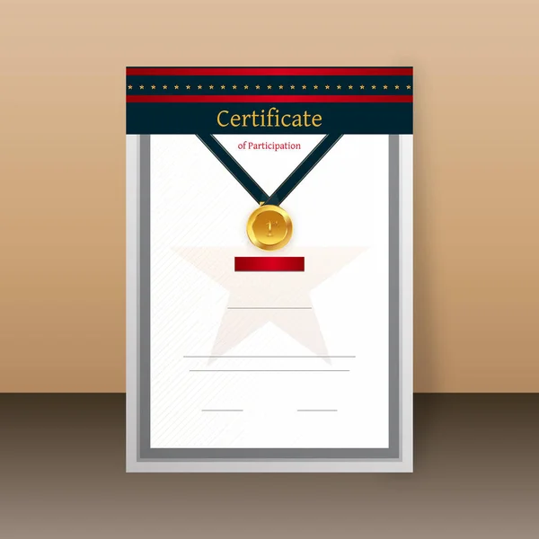 Certificat Participation Meilleure Conception Modèle Récompense Avec Espace Votre Texte — Image vectorielle