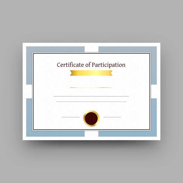 Certificado Projeto Modelo Participação Com Espaço Para Seu Texto —  Vetores de Stock