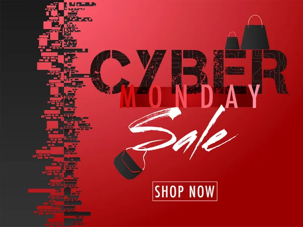 Modelo Criativo Design Banner Publicidade Para Cyber Monday Sale Cor —  Vetores de Stock