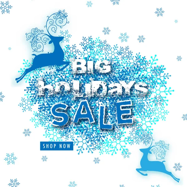 Big Holidays Sale Banner Advertising Poster Promotional Flyer Design — Stock Vector
