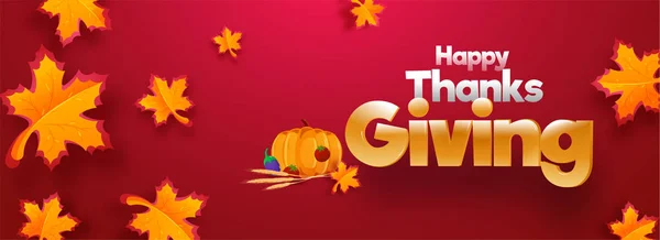 Design Webových Stránek Záhlaví Nebo Banner Nápisem Happy Thanksgiving Festival — Stockový vektor