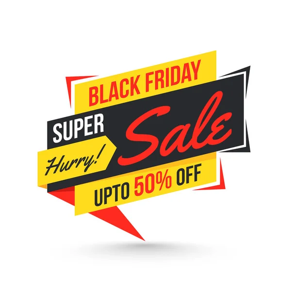 Super Sale Tag Label Discount Offer White Background Black Friday — Stock Vector