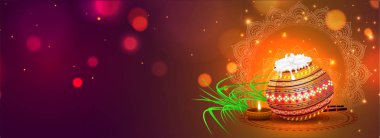 Happy Pongal Background. South Indian Festival. clipart