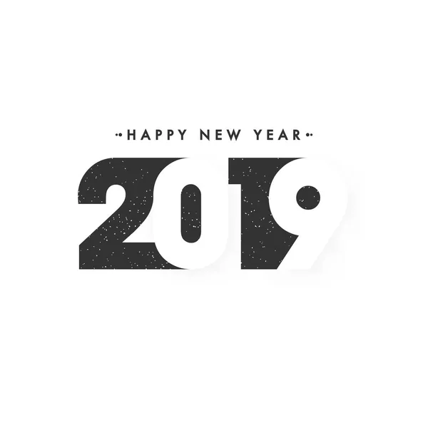 幸せな新年のお祝いのための白い背景の上 2019年のスタイリッシュなレタリング — ストックベクタ
