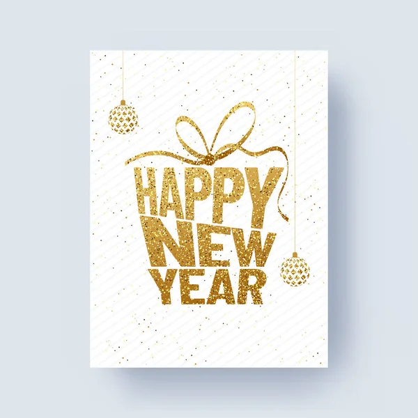 きらびやかなテキスト新年あけましておめでとうございますつまらない 2019年お祝いの概念のための白い背景の上に — ストックベクタ