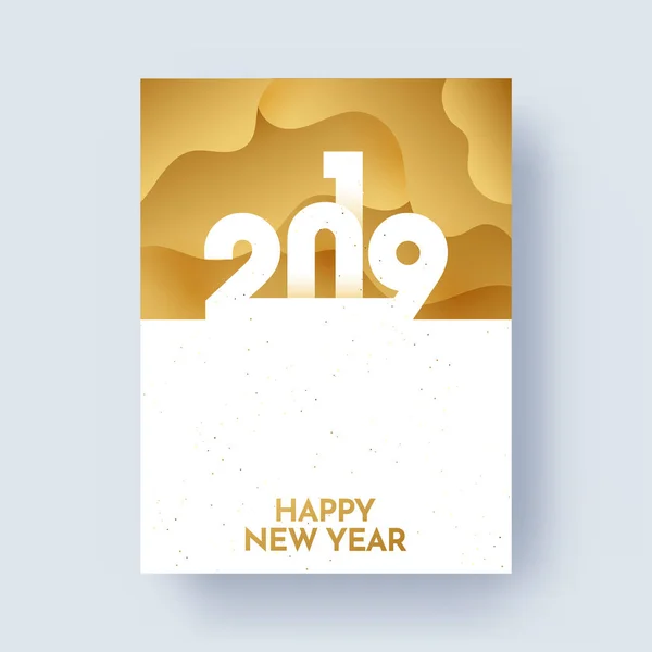 2019 Ευτυχισμένο Νέο Έτος Ευχετήρια Κάρτα Σχεδιασμός Χώρο Για Μήνυμά — Διανυσματικό Αρχείο