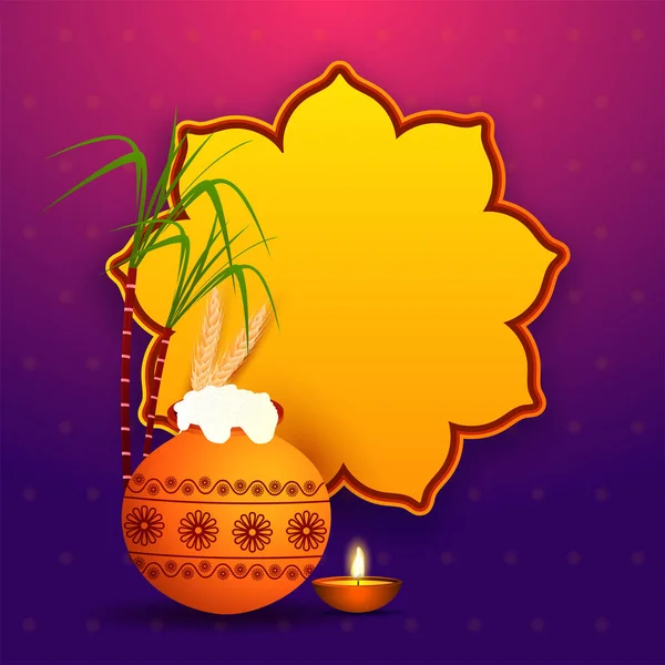 Happy Pongal Background Festival Indien Sud — Image vectorielle