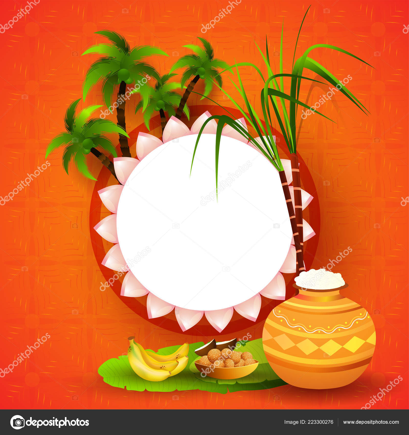 Happy Pongal Background South Indian Festival Stock Vector Image by  ©alliesinteract #223300276
