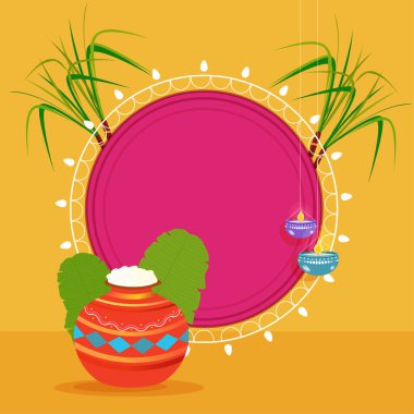 Mutlu Pongal arka plan. Güneyde Hint Festivali.