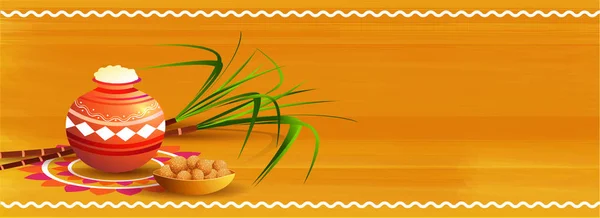 Feliz Fondo Pongal Festival Del Sur India — Vector de stock