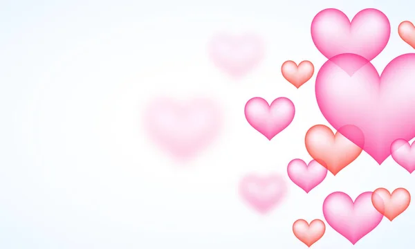 Γυαλιστερό Ροζ Καρδιές Διακοσμημένες Λευκό Φόντο Χώρο Για Μήνυμά Σας — Διανυσματικό Αρχείο
