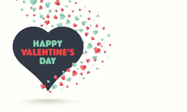 Feliz Día San Valentín Diseño Tarjeta Felicitación Decorada Con Corazones — Vector de stock