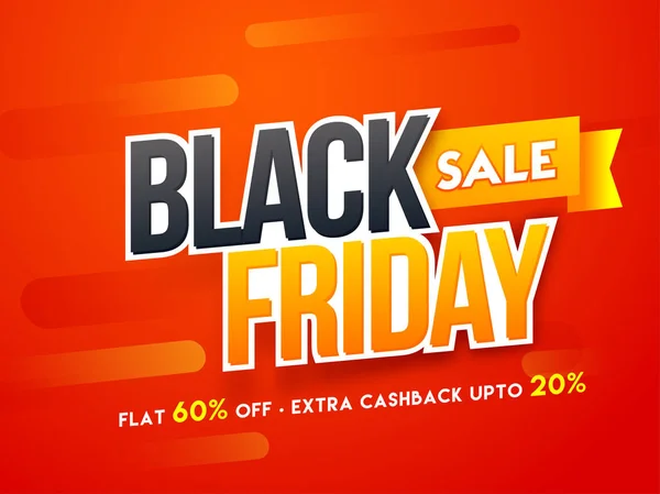 Sticker Style Text Black Friday Flat Extra Discount Offer Glossy — Stock Vector