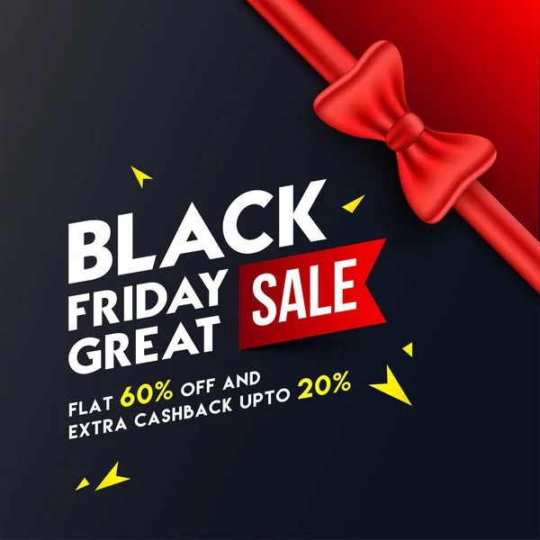 Great Black Friday Sale Template Flyer Design Flat Extra Discount — Stock Vector