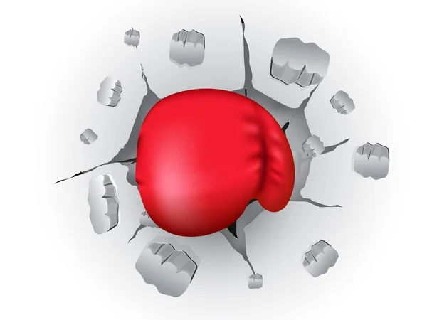 Плакат Дизайн Листовки Иллюстрацией Красной Боксерской Перчатки Сером Фоне Концепции — стоковый вектор
