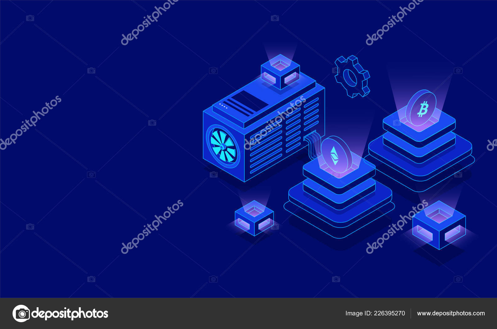 Crypto Mining Concept Based Design Virtual Currency Exchange Platform  Bitcoin Stock Vector by ©alliesinteract 226395270