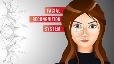 Biyometrik kimlik veya yüz tanıma sistemi kavramı.