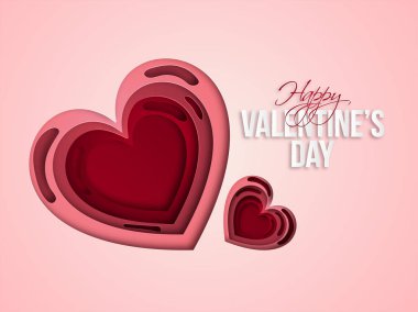 Kağıt kesiği kalp şekli Valentine's Day kutlamaları için.