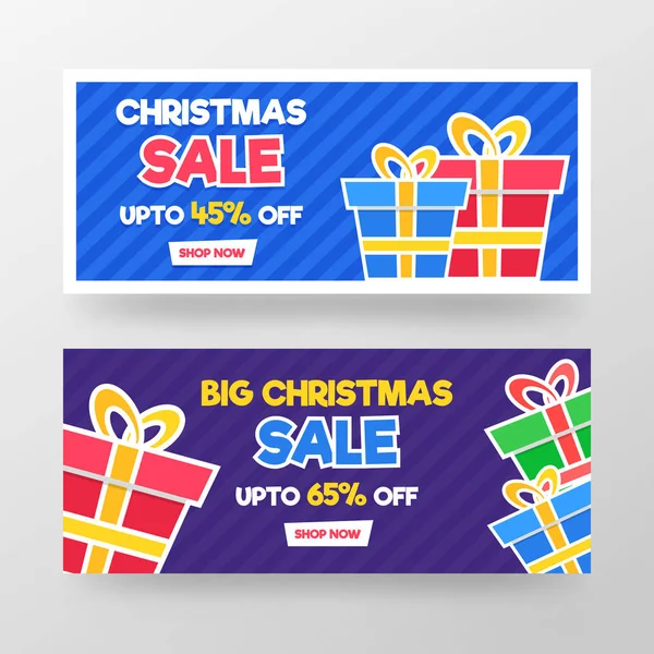 Venta Navidad Banners Diseño — Vector de stock