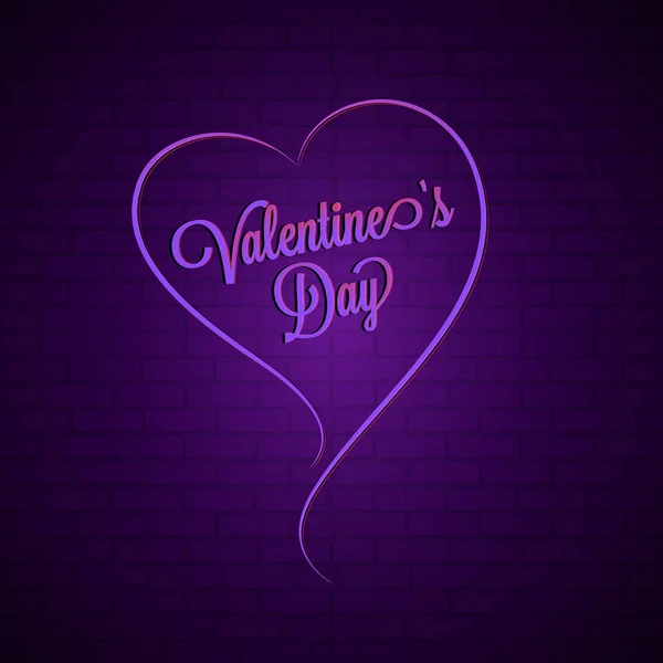 Valentinstag Konzept Mit Herzform Gegen Wand — Stockvektor