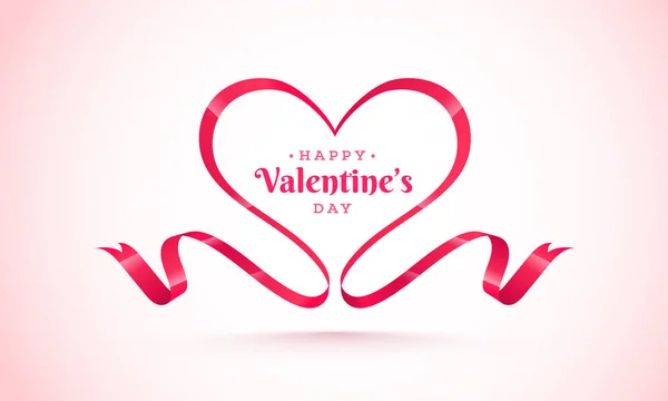 Happy Valentine Day Background Ribbon Made Heartshape — Stock Vector