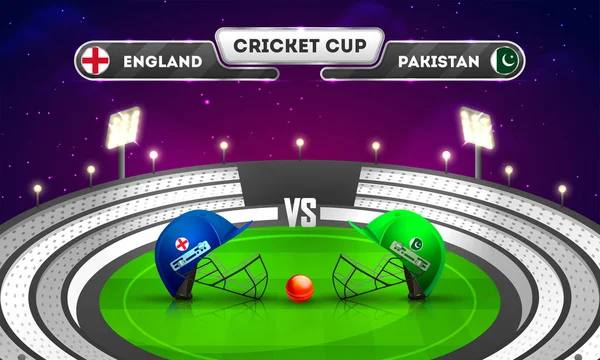 Banner Oder Plakatentwurf Cricket Spiel Zwischen England Und Pakistan Mit — Stockvektor