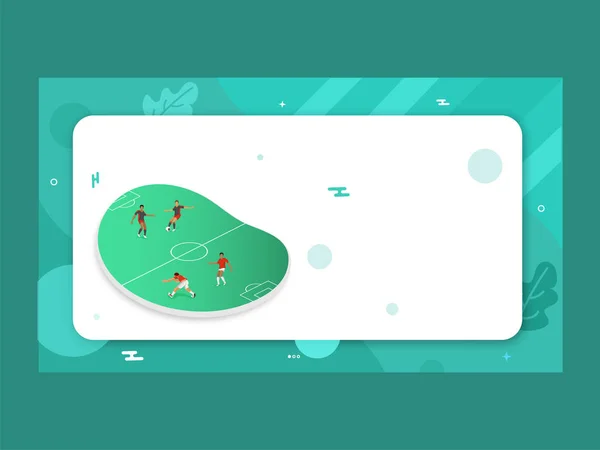 Ilustração Campo Jogos Futebol Jogador Futebol Ação Sobre Fundo Abstrato — Vetor de Stock