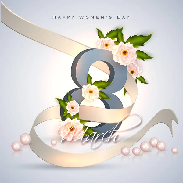 Belle Conception Carte Vœux Pour Concept Célébration Happy Women Day — Image vectorielle