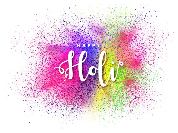 Texte Élégant Happy Holi Sur Fond Éclaboussé Couleur Peut Être — Image vectorielle