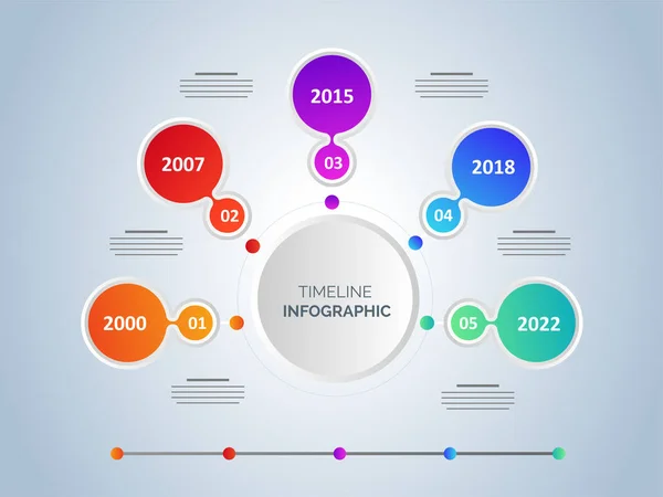 Diseño Plantillas Infográficas Seis Pasos Con Cuatro Años Diferentes — Vector de stock