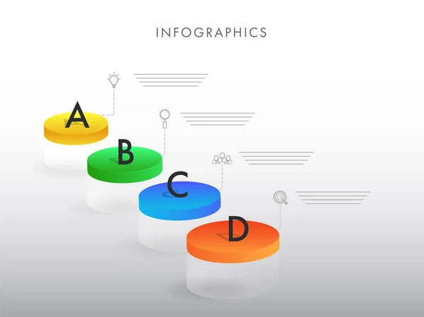 Mise Page Infographique Avec Quatre Étapes Différentes Pour Les Entreprises — Image vectorielle