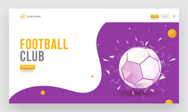 Responsive Landing Web Template Oder Landing Page Design Für Fußballklub — Stockvektor