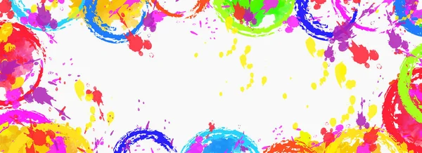 Kreatives Kopf Oder Bannerdesign Mit Farbklecksen Für Holi Festival Feiern — Stockvektor