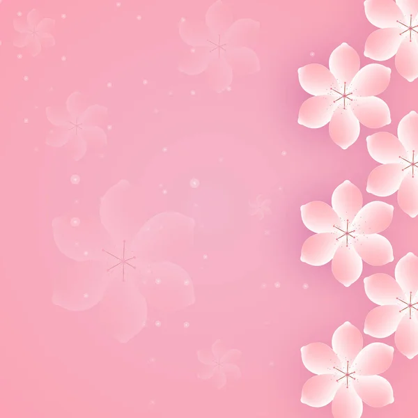 テキストのスペースとピンクの背景に美しい花の装飾が施されて — ストックベクタ