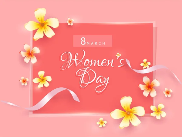 März Banner Zum Frauentag Oder Mit Blumen Dekorierte Grußkarten — Stockvektor