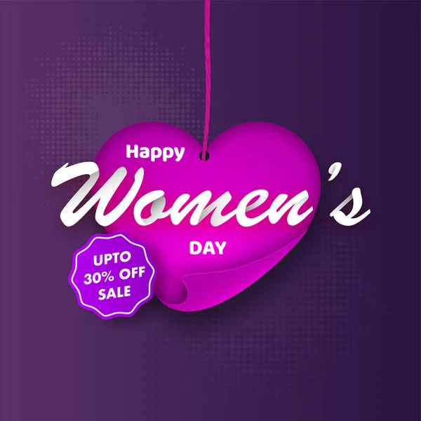 Korting Bieden Voor Happy Women Day Sale Reclame Poster Sjabloonontwerp — Stockvector