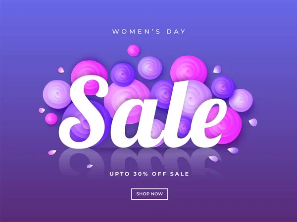 Korting Bieden Voor Women Day Sale Spandoek Posterontwerp — Stockvector