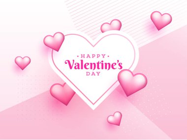 Kalp şekilleri çizim arka plan üzerinde ile Sevgililer günü poster veya şablon tasarım.