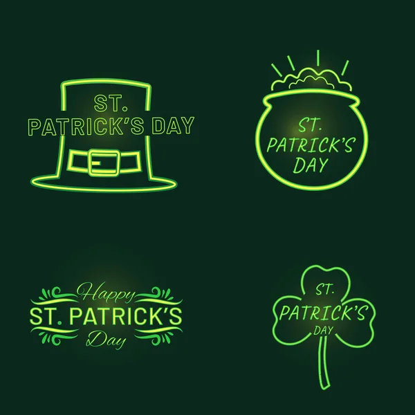 Typographie Saint Patrick Ensemble Avec Des Éléments Festival Sur Fond — Image vectorielle