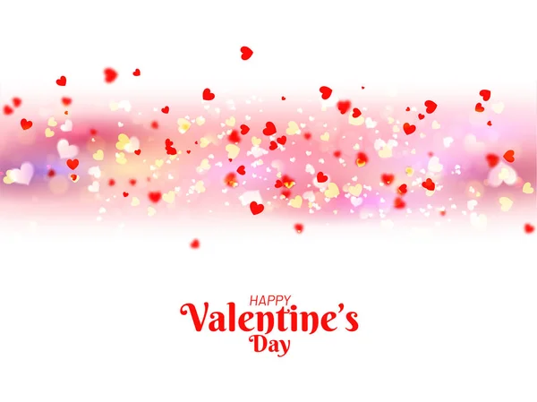 Wunderschönes Plakat Oder Bannerdesign Dekoriert Mit Winzigen Herzformen Zum Valentinstag — Stockvektor