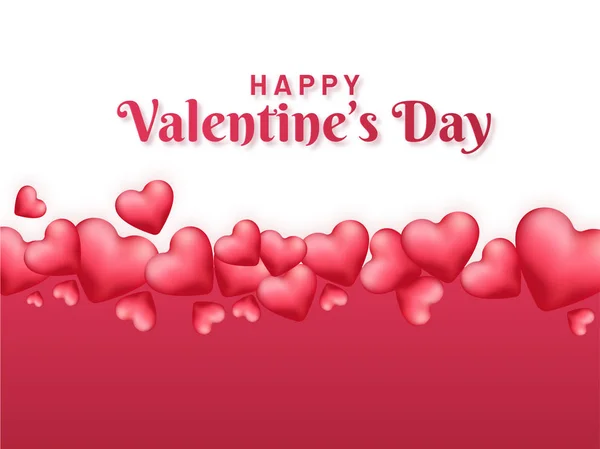 Lesklé Realistické Srdce Zdobené Pozadí Pro Den Svatého Valentýna Oslavu — Stockový vektor