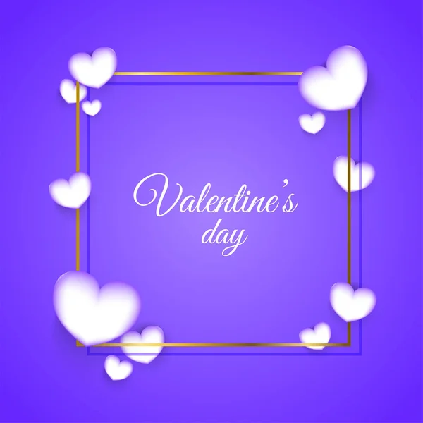 Elegante Lettering Del Giorno San Valentino Sfondo Viola Decorato Con — Vettoriale Stock