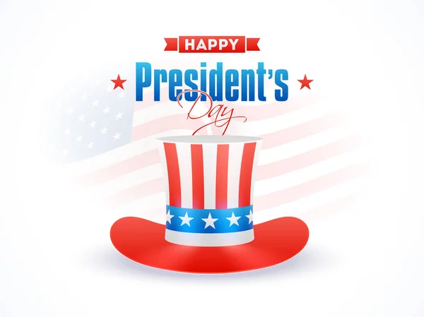 Happy President Day Poster Banner Design Illustration Uncle Sam Hat — Stock Vector