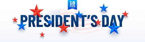 Tipografia Del President Day Decorata Con Stelle Colore Bandiera Usa — Vettoriale Stock