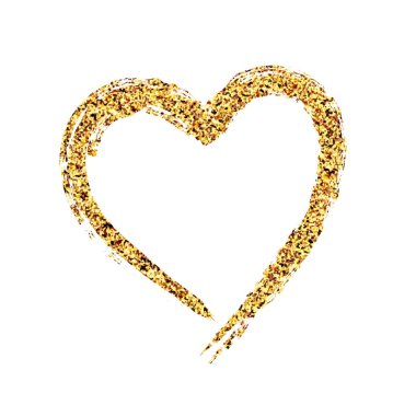 Sevgililer günü için beyaz arka plan üzerinde yaratıcı glitter kalp şekli.