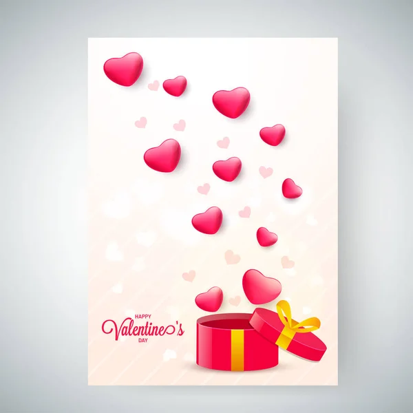 Šťastný Valentýna Oslavu Pozdrav Card Design Ukázkou Maličké Srdíčka Vykoukali — Stockový vektor