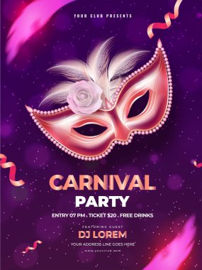 Karnaval parti kutlama illüstrasyon karnaval maske. 