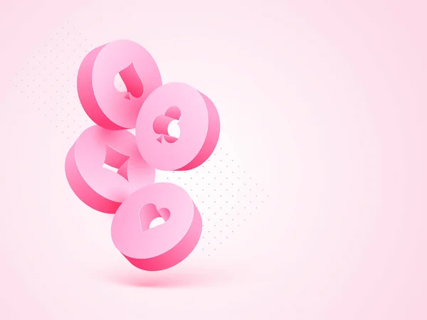 Ilustração Fichas Casino Moeda Cor Rosa —  Vetores de Stock