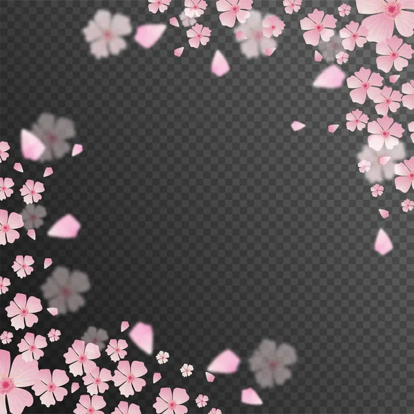 Flores Rosas Decoradas Fondo Transparente Con Espacio Para Texto — Vector de stock