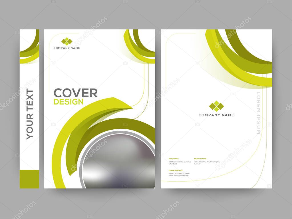 Modern vector illustration of professional cover design layout for business or corporate sector.